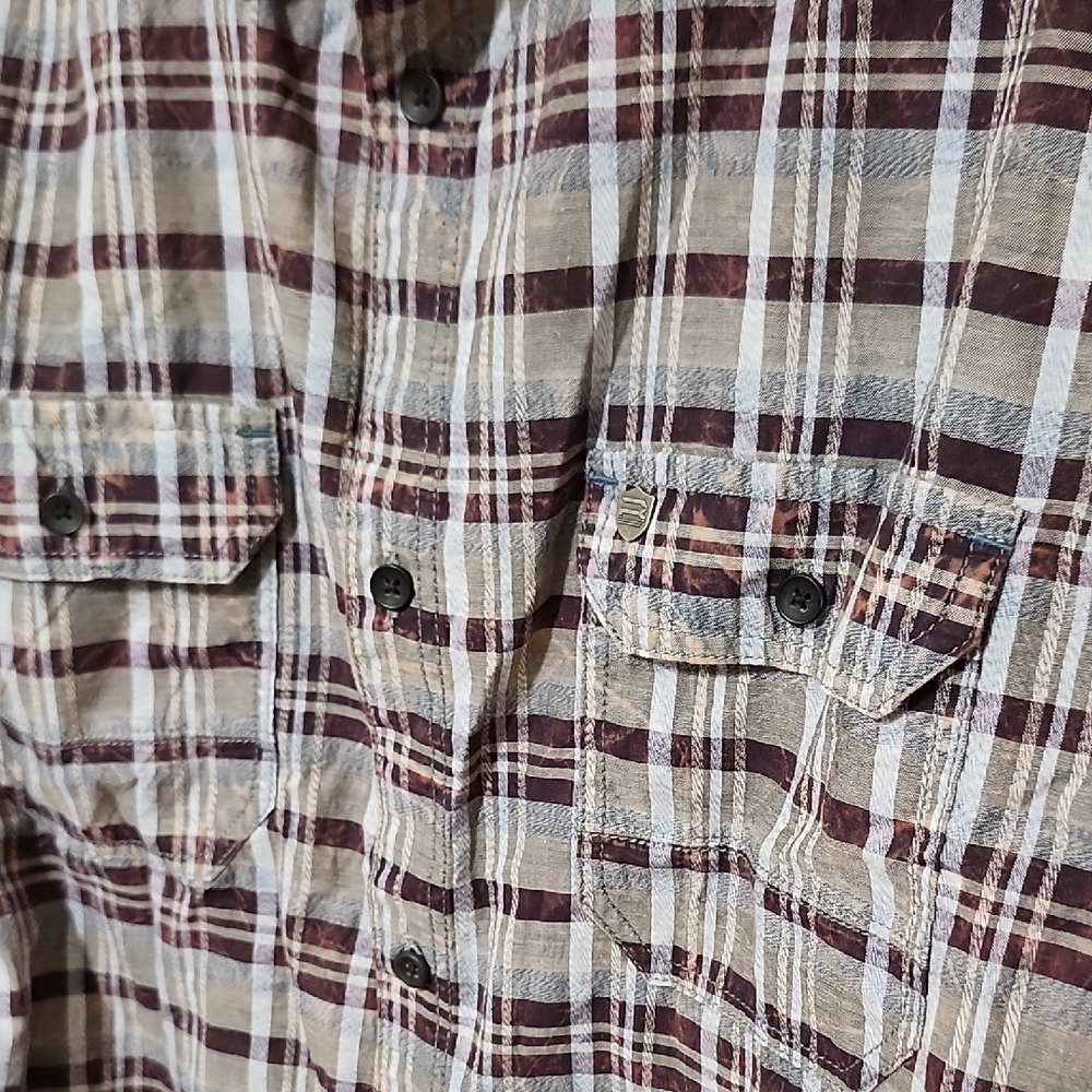 Buffalo David Bitton Plaid Button Down Shirt - Black and White - Picture 9 of 11